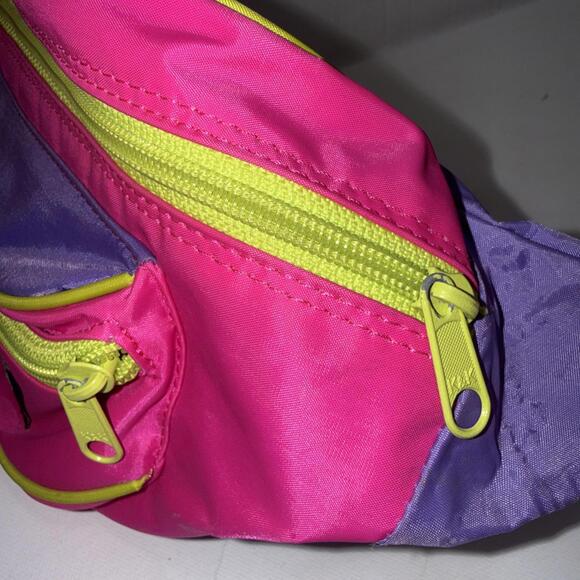 90s Fanny Sports Pack Waist Purse Neon Zippered Pouch Hip Bag Vintage - Picture 5 of 15
